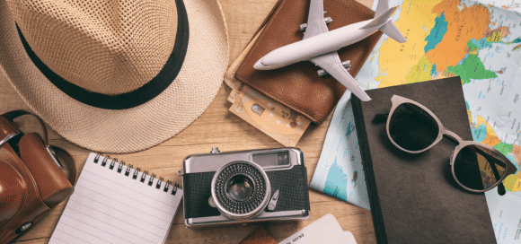 travel-vacation-accessories-top-view