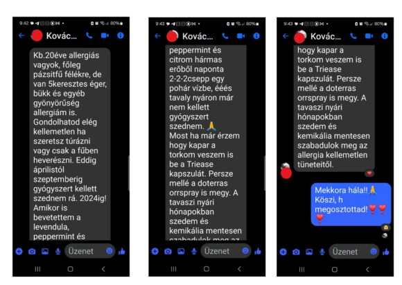 allergia tapasztalat